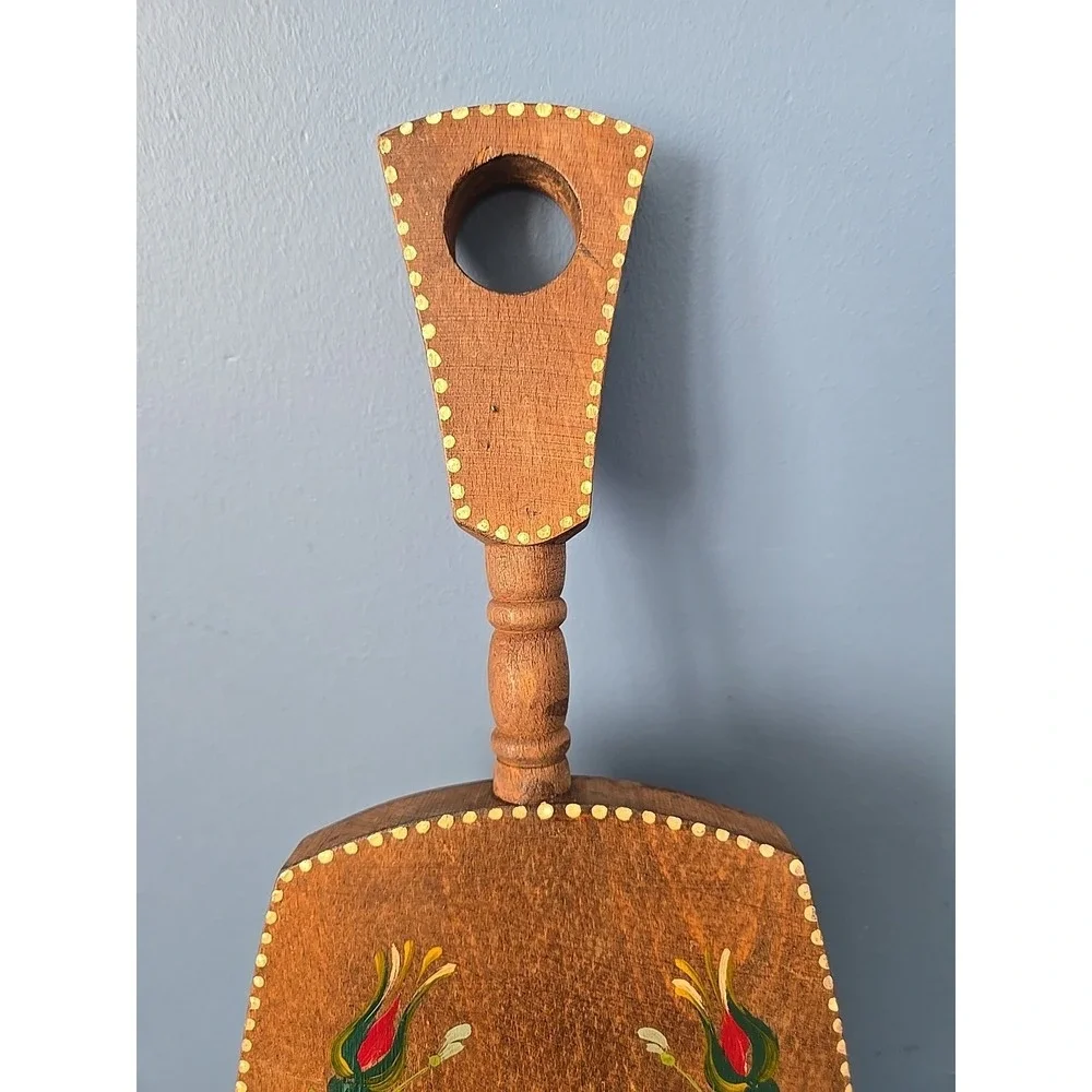 Vintage Handpainted Wood Paddle Decorative‎ Cutting Board Wall Art Floral